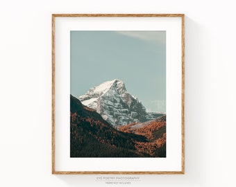 Fine Art Mountain Landscape Photography, Banff Autumn Nature Print, Minimalist Modern Rustic Wall Art Decor