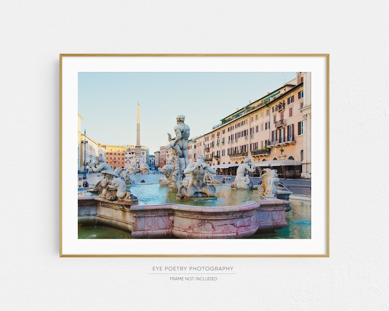 Piazza Navona, Rome Photography, Italy Art Print, Italian Wall Art, Rome Print, Large Wall Art, Travel Photography Print image 1