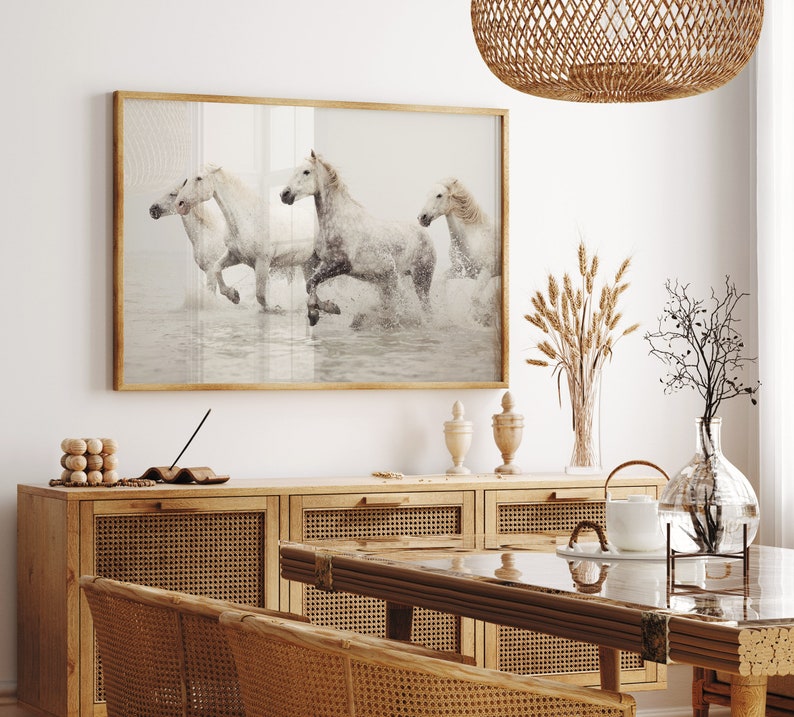 Horse Art, Nature Photography, Camargue Horse Print, White Wall Art, Nature Print, Fine Art Photography Print image 3