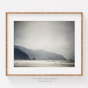 Coastal Landscape Photography, Nature Photography Print, Cannon Beach Oregon, Ocean Art, Landscape Print, Coastal Art, Fog "Land's End"