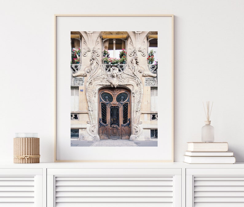 Paris Wall Art Print, Art Nouveau Door Photo, France Travel Photography, French Wall Decor bild 3