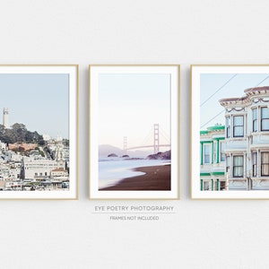San Francisco Prints, Set of 3 Prints, California Wall Art Prints, Travel Photography Prints, Golden Gate Bridge, Gallery Wall Set