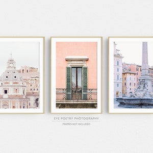 Rome Italy Wall Art, Set of 3 Prints, Travel Photography Print Set, Pastel Wall Art, Italy Gift, Wall Decor, Rome Gallery Wall Set