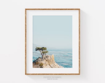 California Print, Lone Cypress Tree Photo, Monterey Coast, Big Sur Nature, Landscape Photography, Beach Wall Art, Ocean Print