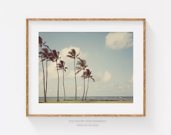 Palm Tree Print, Hawaii Travel Photography, Living Room Art Print, Beach Decor, Beach Wall Art, Tropical Wall Decor, Home Decor
