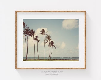 Palm Tree Print, Hawaii Travel Photography, Living Room Art Print, Beach Decor, Beach Wall Art, Tropical Wall Decor, Home Decor