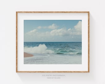 Ocean Surf Print, Crashing Waves on Beach Photography Print, California Coastal Wall Art, Beach Decor