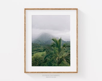 Kauai Hawaii Print, Tropical Print, Green Wall Art, Landscape Print, Nature Photography, Tropical Decor, Large Wall Art