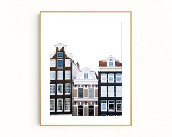 Amsterdam Art, Cute Canal Houses, Wall Art Prints, Amsterdam Print, Netherlands Photography