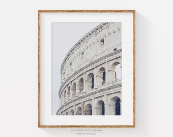 Roman Colosseum Rome Photography Print, Rome Italy, Wall Art Print, Fine Art Photography, White Living Room Wall Decor