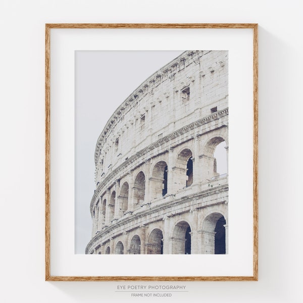 Roman Colosseum Rome Photography Print, Rome Italy, Wall Art Print, Fine Art Photography, White Living Room Wall Decor