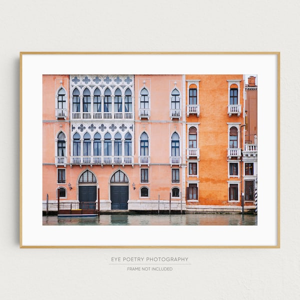 Pink Gothic, Venice Print, Canal in Venice Italy Art Print, City Wall Art, Italian Wall Decor, Travel Photography Print