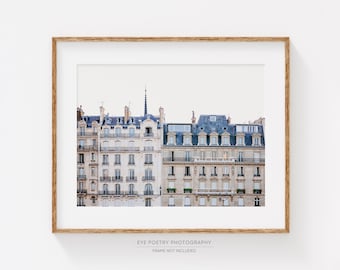 Arte mural parisino, impresiones fotográficas de viajes a Francia, arte arquitectónico horizontal, decoración de pared neutra