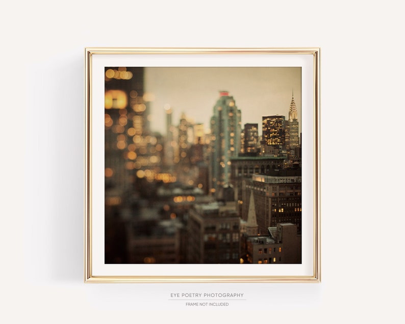 New York City Skyline, New York Print, Chrysler Building, Abstract Photography Print, Fine Art Photography, Square Fine Art Print image 1