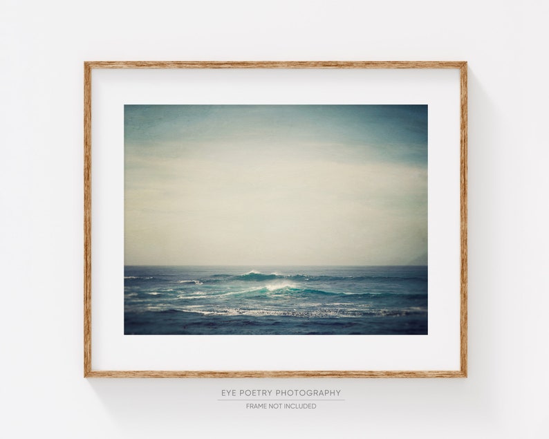 Ocean Photography Print, Summer, Beach Print, Large Wall Art Print, Coastal Art Print, Landscape Photography, Ocean Waves Nature Print image 1