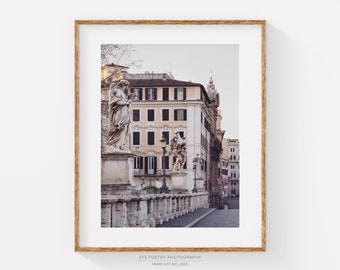 Rome Photography Print, Ponte Sant'Angelo, Rome Italy, Wall Art Print, Travel Photography, Wanderlust, Italian Wall Art "Roman Holiday"