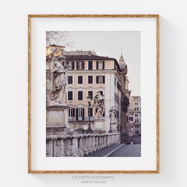 Rome Photography Print, Ponte Sant'Angelo, Rome Italy, Wall Art Print, Travel Photography, Wanderlust, Italian Wall Art "Roman Holiday"