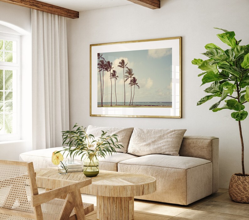 Palm Tree Print, Hawaii Travel Photography, Living Room Art Print, Beach Decor, Beach Wall Art, Tropical Wall Decor, Home Decor image 3