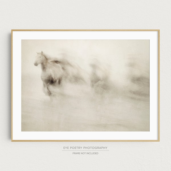 Fotografía de caballos, Impresión de arte abstracto, Impresión fotográfica de bellas artes en sepia, Impresión de naturaleza, Arte mural, Decoración del hogar, Impresión de bellas artes