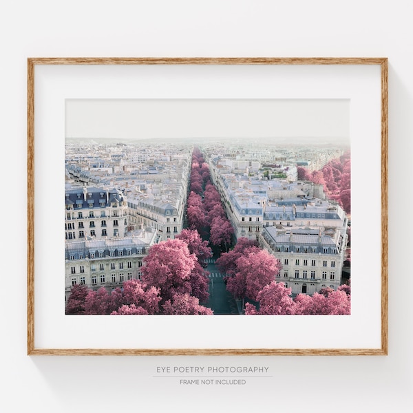 Paris Photography, Arch de Triomphe City View, Surreal Paris Print, Fine Art Travel Photograph, French Home Decor