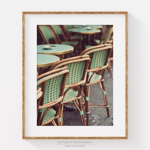 Paris Cafe Photography Print, Kitchen Wall Art, French Wall Decor, Green Kitchen Decor