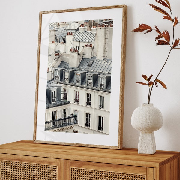 Paris Rooftops, Paris Photography, Architecture Art, Fine Art Photography Print, Gray Wall Art, French Home Decor, Paris Print "Soliloquy"