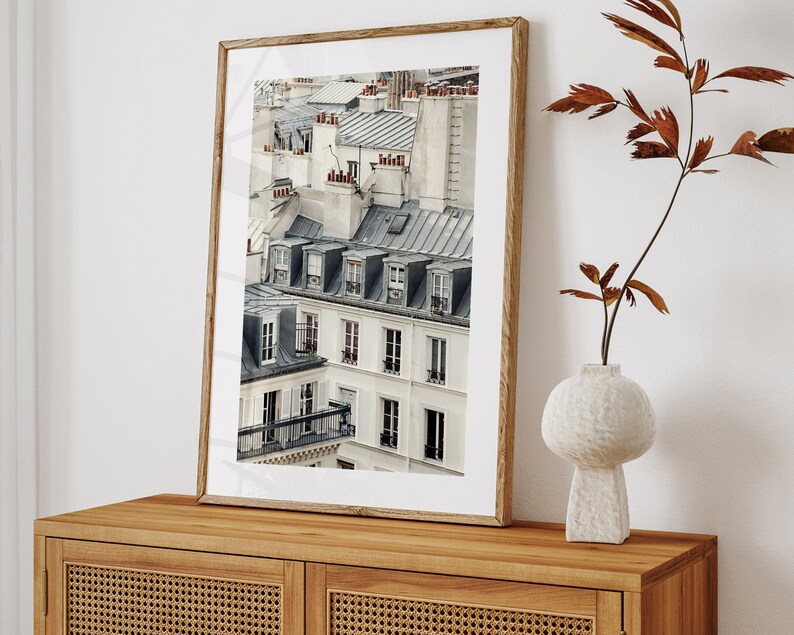Paris Rooftops, Paris Photography, Architecture Art, Fine Art Photography Print, Gray Wall Art, French Home Decor, Paris Print Soliloquy image 1