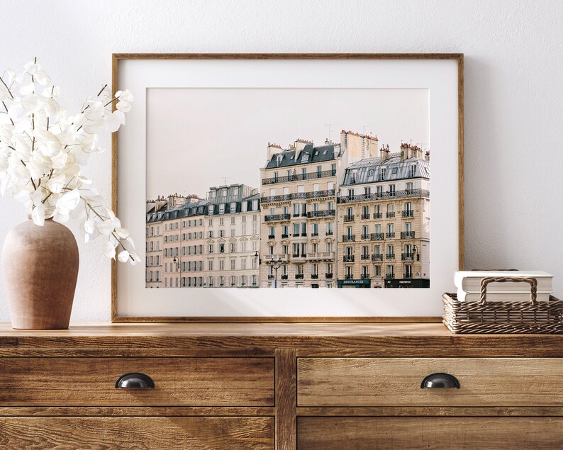 Paris Photography, Apartments on the Seine, Paris Decor, Travel Photography Print, Paris Art, Neutral Wall Art, Home Decor image 9