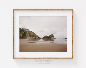 Oregon Coast Landscape Photography Print, Cannon Beach Wall Art, Minimalist Coastal Nature, Ocean Inspired Decor