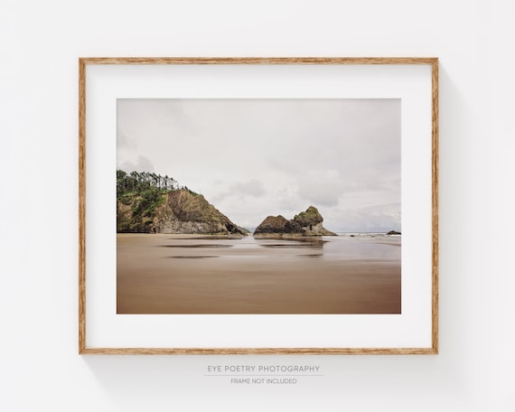 Oregon Coast Landscape Photography Print, Cannon Beach Wall Art, Minimalist Coastal Nature, Ocean Inspired Decor