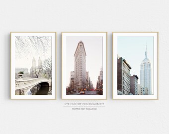 New York Prints, New York Photography Prints, Gallery Wall Set of 3 Prints, Central Park, Travel Wall Art Prints