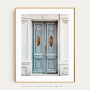 Paris Wall Art Print, Blue Door, Architecture and Travel Photography Print, French Wall Decor image 2