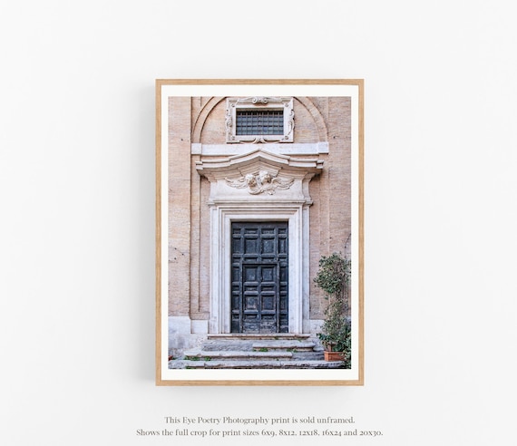 Rome Print, Elegant Door Photo, Vertical Rome Italy Print, Italian Neutral Wall Art, Travel Photography Print