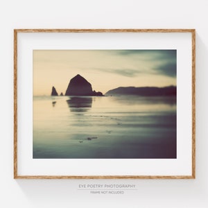 Cannon Beach Oregon, Landscape Photography Print, Beach Decor, Ocean Print, Large Wall Art Print, Nature Photography, Teal Green Wall Art