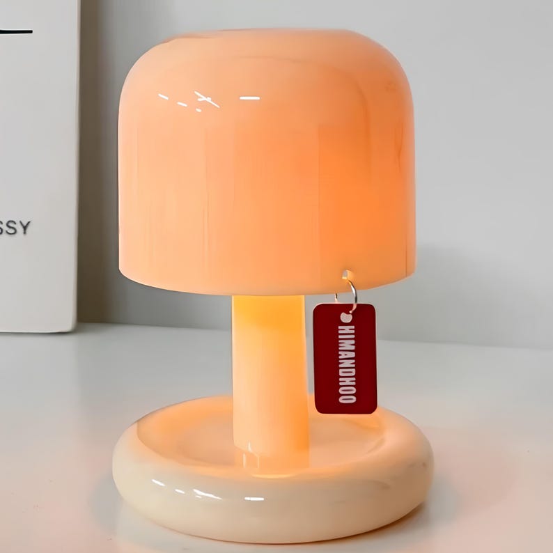 Lámpara de hongo vintage, luz nocturna ambiental cálida, recargable por USB, lámpara de mesa suave y luminosa para una decoración estética acogedora, mini lámpara de mesa con forma de hongo.