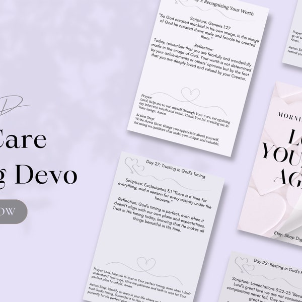 Self Care Morning Devotional - Love yourself again, devo, women, selfcare book, gift for mom