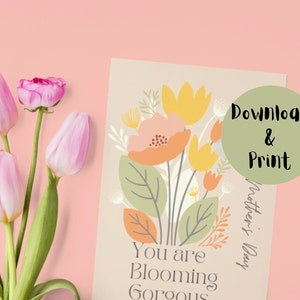 Muttertagskarte, niedlich, beste Mutter aller Zeiten, glücklicher Muttertag, Blumen, Topfblumen, einfache Karte, Mutter, Muttertagsgeschenk, Muttertagsgeschenk