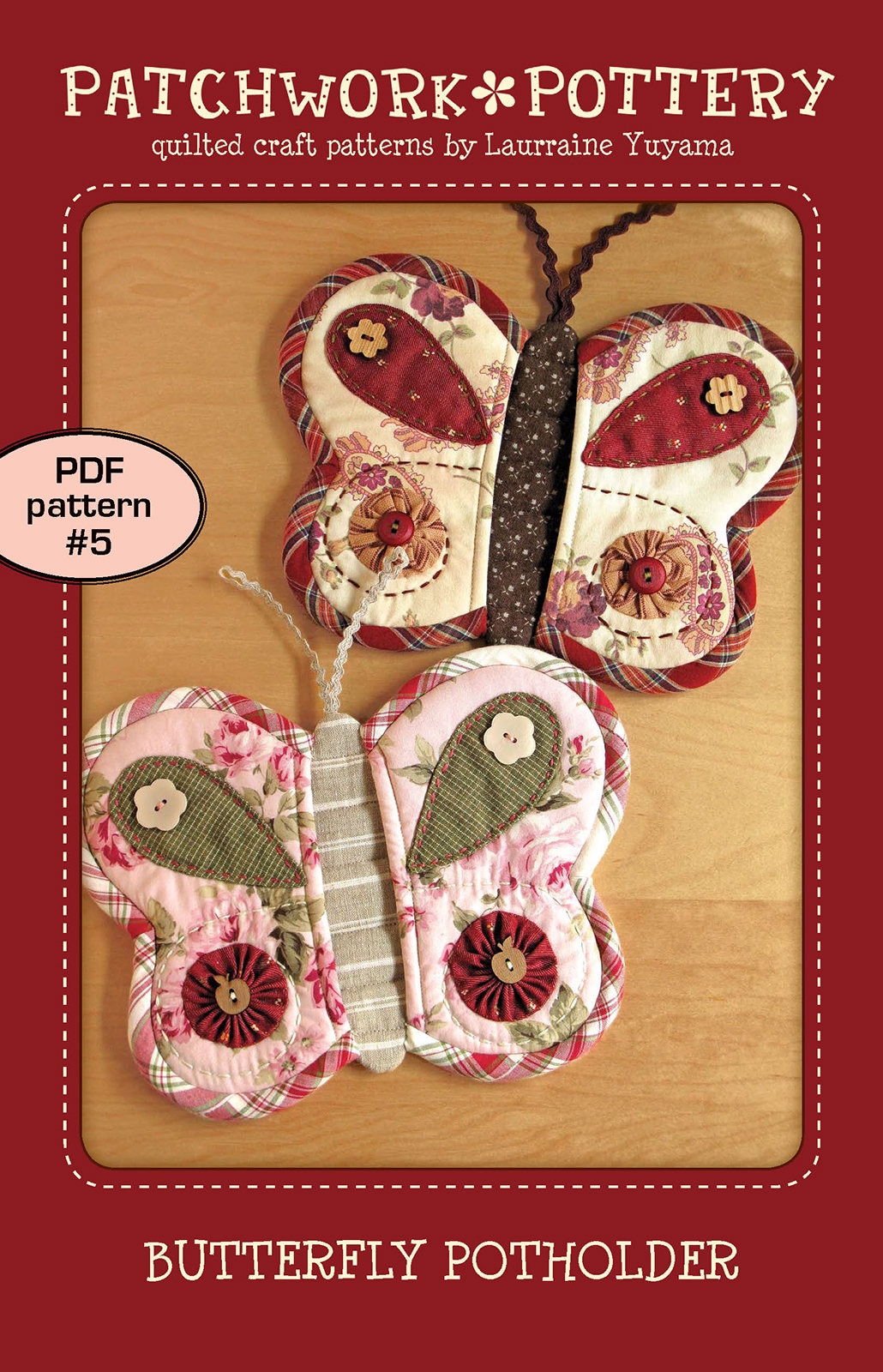 Butterfly Potholder - PDF Pattern 5 - Etsy for Free Printable Pot Holder Patterns