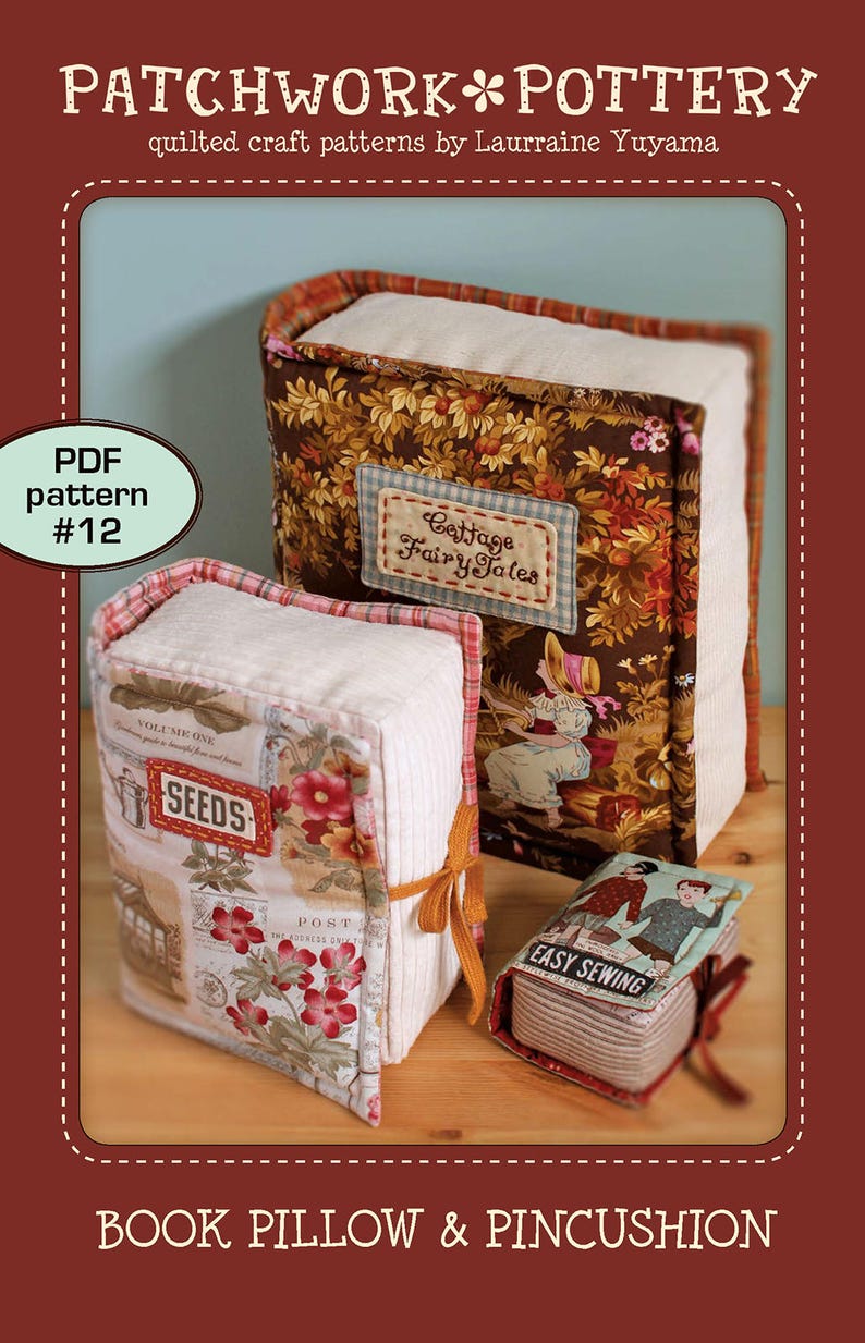 Book Pillow & Pincushion PDF pattern 12 image 1