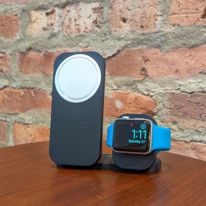 MagSafe & Apple Watch Charging Station | 3D Printed Matte Black Dock