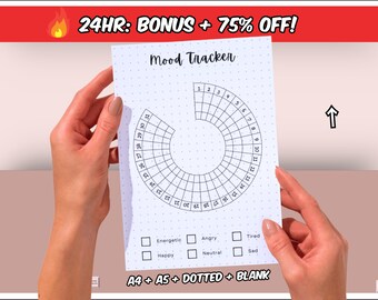Season Mood Tracker - Printable Mood Journal Page - Wellness Journal - Daily Mood Chart - Bullet Journal Page - A4 / A5 Planner Inserts