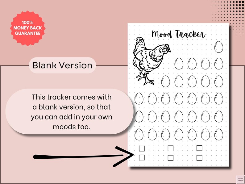 Spring Chick Mood Check In Chicken & Egg Mood Tracker - Printable Mood Journal Page - Wellness ...