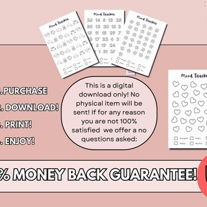 Mood Tracker Bullet Journal Pages Monthly Mood Tracker Mood Journal Feelings Wheel Mood Chart Wellness Journal Therapy Journal Prompts