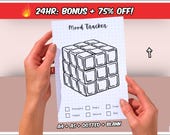 Rubiks Cube Mood Tracker - Printable Mood Journal Page - Wellness Journal - Daily Mood Chart - Bullet Journal Page - A4 / A5 Planner Insert