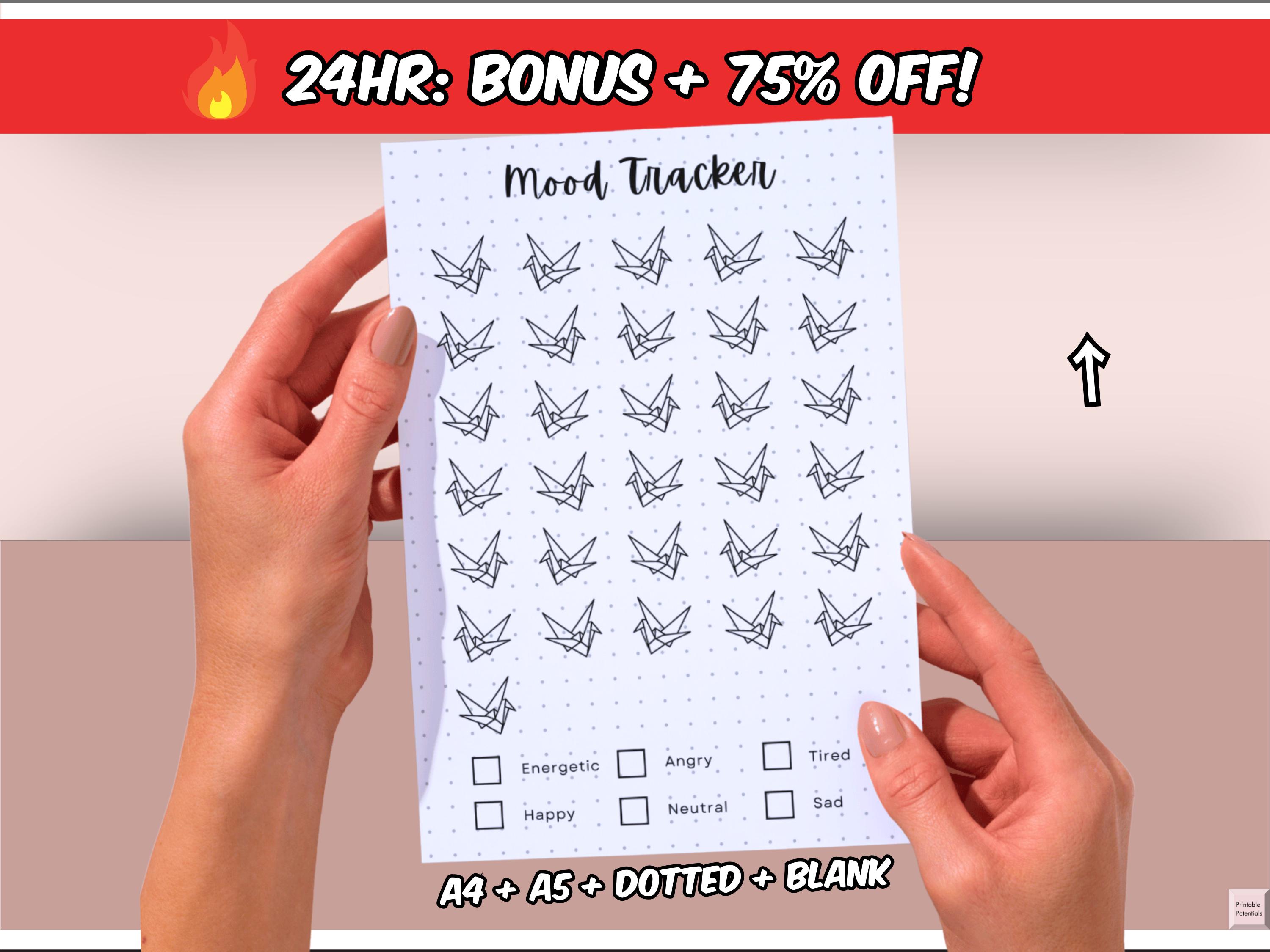 Origami Crane (orizuru) Mood Tracker - Printable Mood Journal Page ...