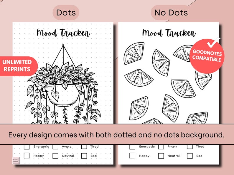 Mood Tracker Bullet Journal Pages Monthly Mood Tracker Mood Journal Feelings Wheel Mood Chart Wellness Journal Therapy Journal Prompts