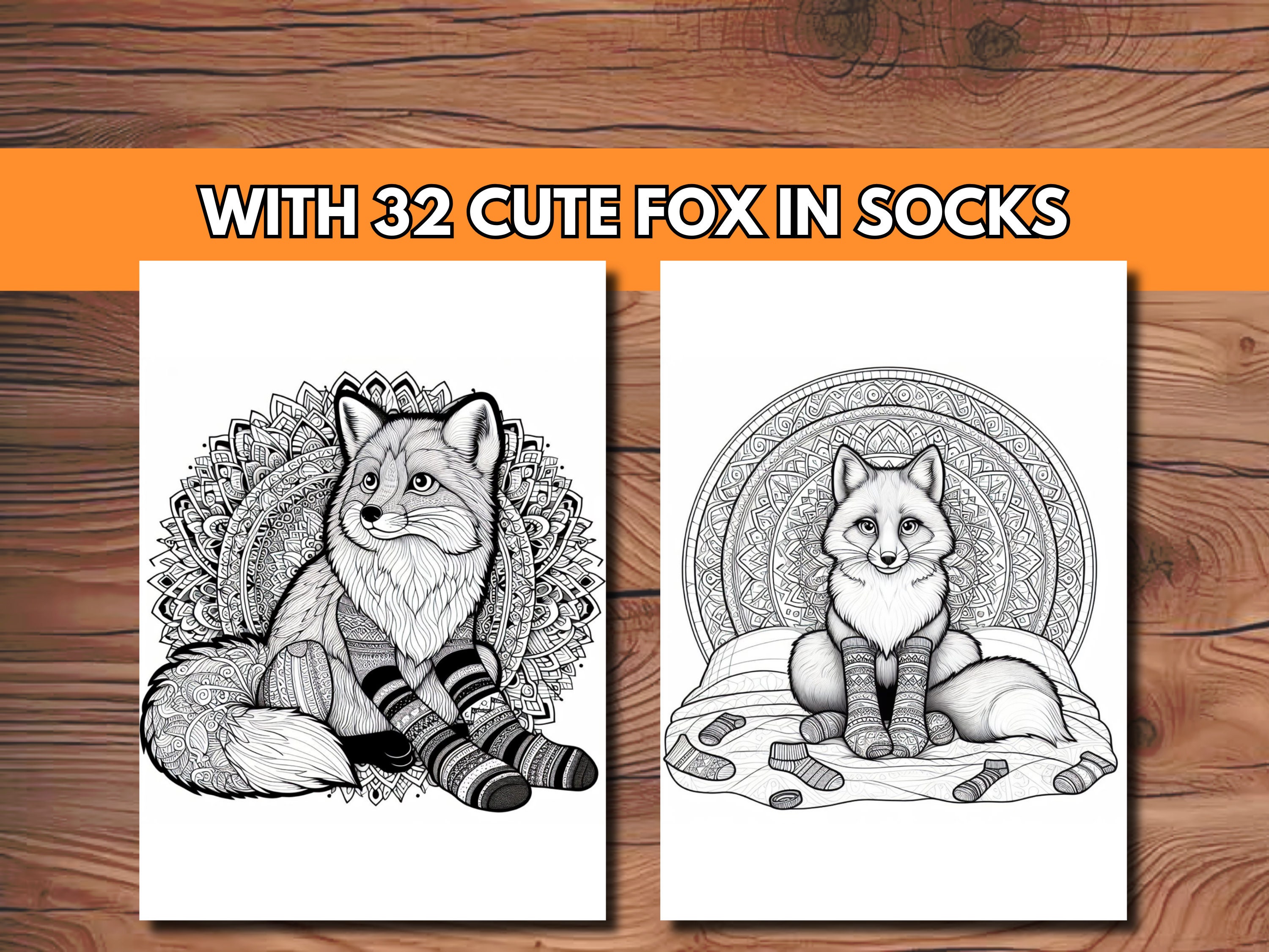 FOX IN SOCKS Printable Coloring Pages, Adult Coloring Book, Mindful