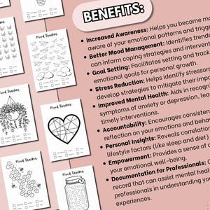 Mood Tracker Bullet Journal Pages Monthly Mood Tracker Mood Journal Feelings Wheel Mood Chart Wellness Journal Therapy Journal Prompts