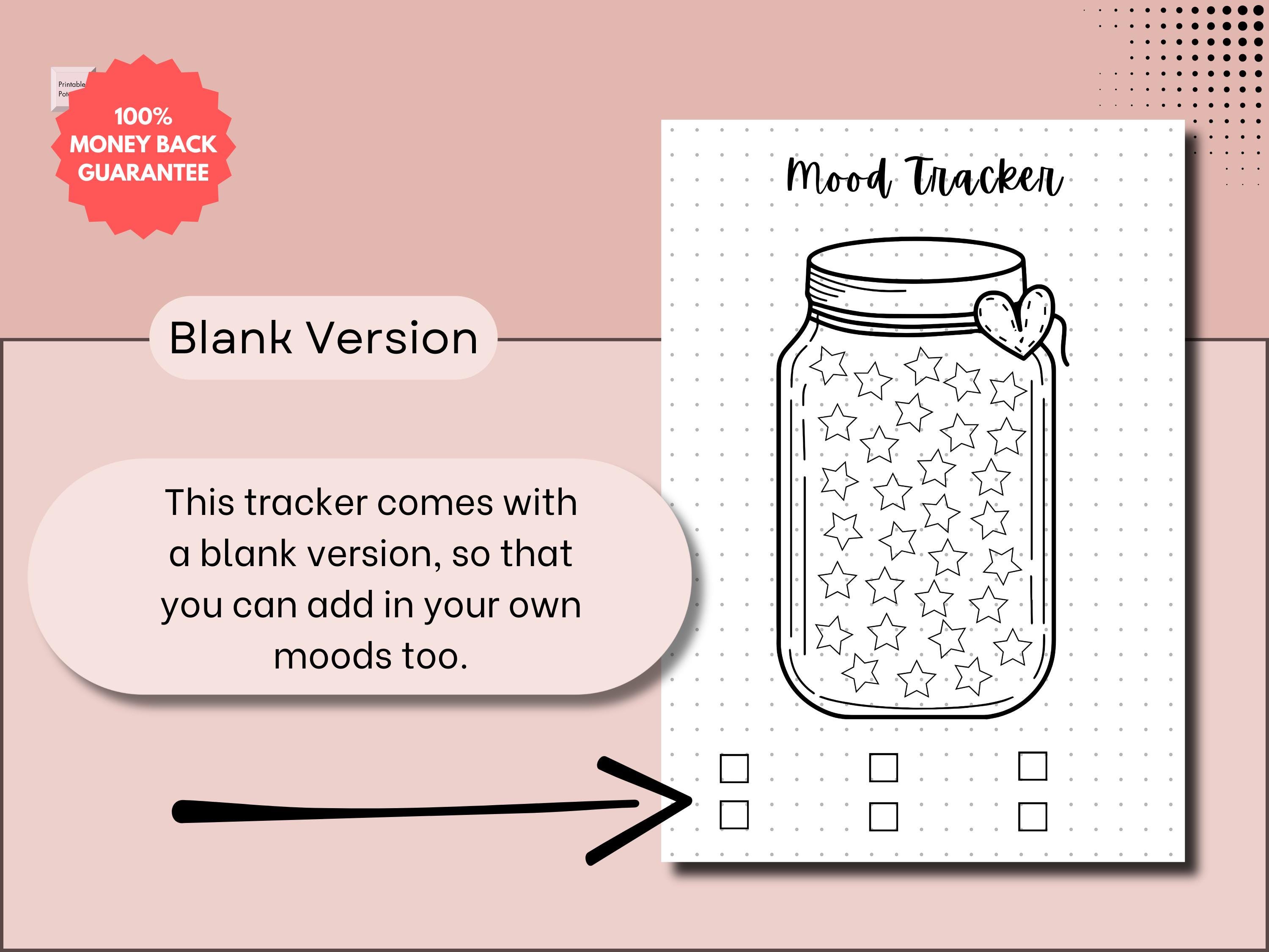 Jar of Stars Mood Tracker - Printable Mood Journal Page - Wellness ...