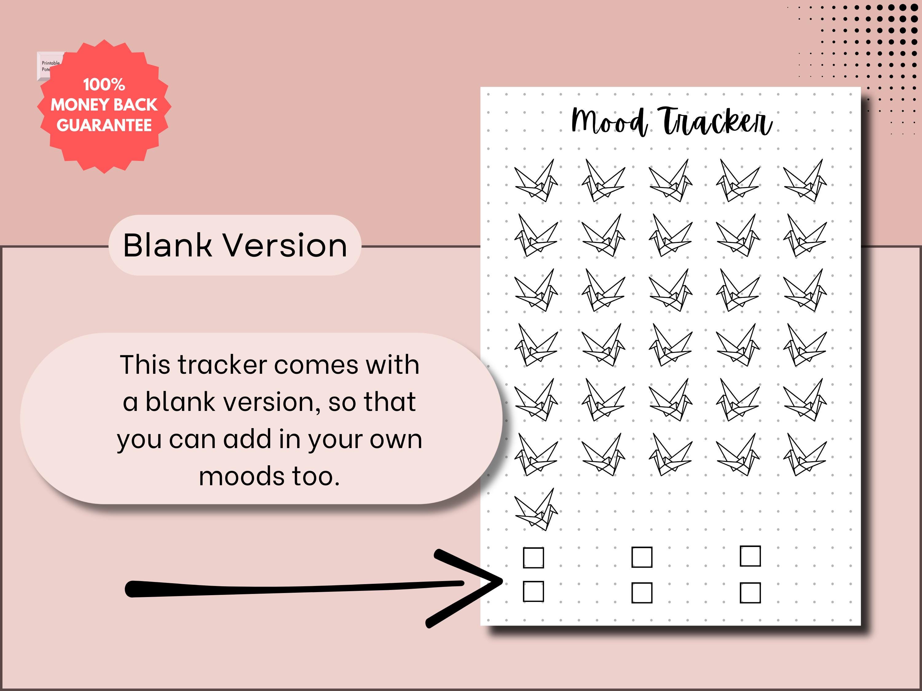 Origami Crane (orizuru) Mood Tracker - Printable Mood Journal Page ...
